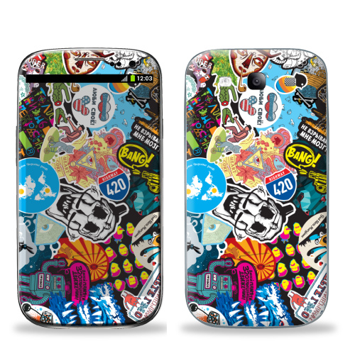 Наклейка на Телефон Samsung Galaxy S3 (i9300) Стикербомбинг Stickerbombing AG,  купить в Москве – интернет-магазин Allskins, Стикербомбинг
