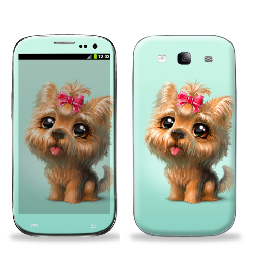 Наклейка на Телефон Samsung Galaxy S3 (i9300) Йоркширский терьер,  купить в Москве – интернет-магазин Allskins, крутые животные, милые животные, шерсть, красота, мило, собаки, Йоркширский, терьер