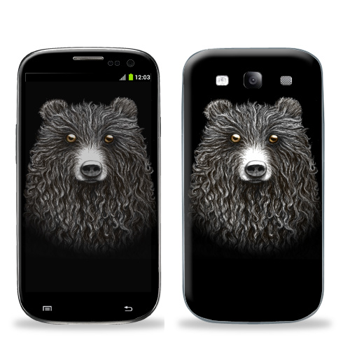 Наклейка на Телефон Samsung Galaxy S3 (i9300) Мишенька,  купить в Москве – интернет-магазин Allskins, крутые животные, медведь, животные, графика, милые животные