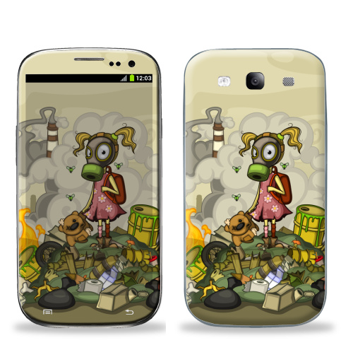 Наклейка на Телефон Samsung Galaxy S3 (i9300) Загрязнение,  купить в Москве – интернет-магазин Allskins, смог, мир, загрязнение, мусор, отходы, детские