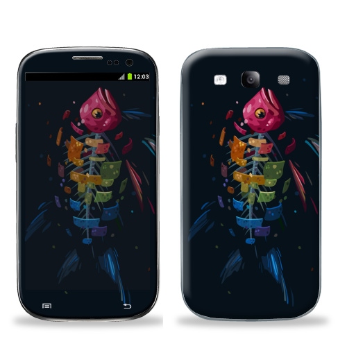 Наклейка на Телефон Samsung Galaxy S3 (i9300) Мистическая Рыба,  купить в Москве – интернет-магазин Allskins, подводный, рыба, сюрреализм, морская, радуга, чешуя