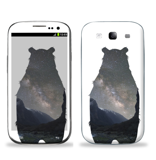 Наклейка на Телефон Samsung Galaxy S3 (i9300) Космический медведь,  купить в Москве – интернет-магазин Allskins, крутые животные, нежно, космос, мило, медведь, детские, пейзаж, настроение, милые животные