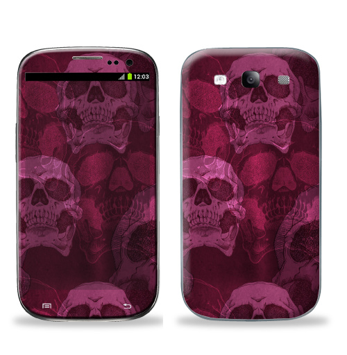 Наклейка на Телефон Samsung Galaxy S3 (i9300) Голодные головы. Розовый,  купить в Москве – интернет-магазин Allskins, череп, монстры, анатомия, скелет, челюсть, хэллоуин, rock, хоррор