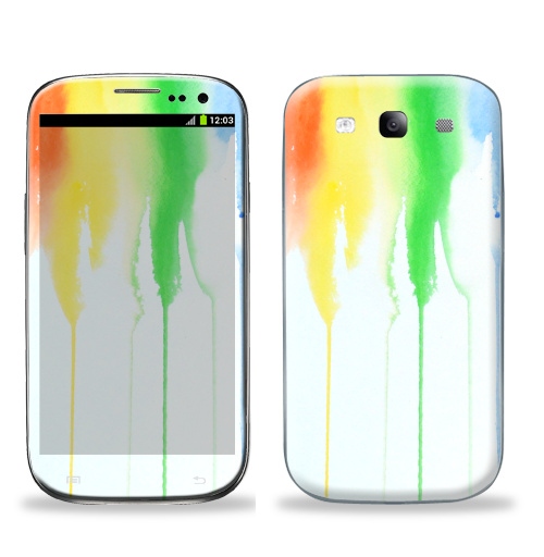 Наклейка на Телефон Samsung Galaxy S3 (i9300) Радуга,  купить в Москве – интернет-магазин Allskins, спектр, акварель, радуга