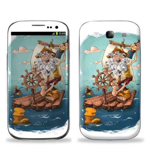 Наклейка на Телефон Samsung Galaxy S3 (i9300) Главное - плыть вперед!,  купить в Москве – интернет-магазин Allskins, пират, морская, плот, оптимизм, персонажи, борода