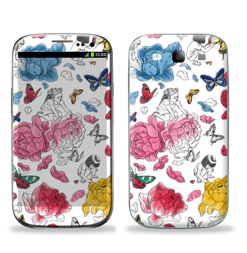 Наклейка на Телефон Samsung Galaxy S3 (i9300) Раскрась свой мир,  купить в Москве – интернет-магазин Allskins, графика, бабочки, пастель, детские, розы, цветы, паттерн, узор