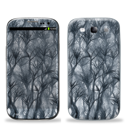Наклейка на Телефон Samsung Galaxy S3 (i9300) Туманный лес,  купить в Москве – интернет-магазин Allskins, туман, ветви, ветка, болото, деревья, лес