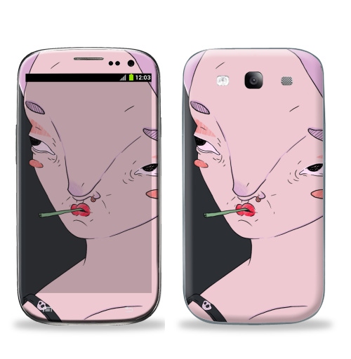 Наклейка на Телефон Samsung Galaxy S3 (i9300) Пузырик,  купить в Москве – интернет-магазин Allskins, девушка, глаз, лицо