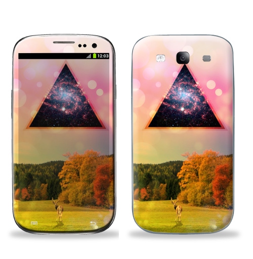 Наклейка на Телефон Samsung Galaxy S3 (i9300) Сюрприз для оленя,  купить в Москве – интернет-магазин Allskins, олень, треугольник, апокалипсис, пришелец, космос