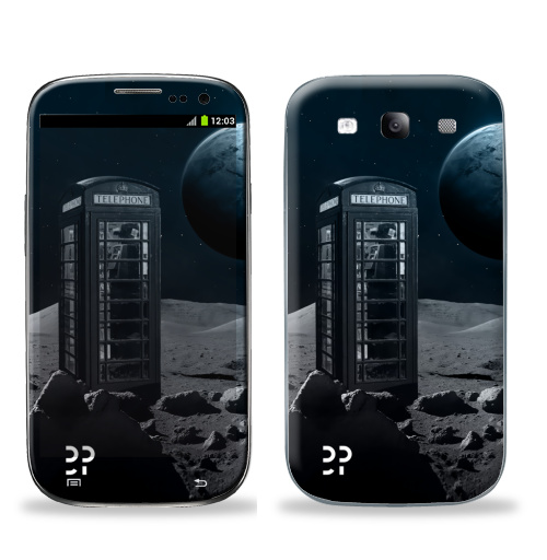 Наклейка на Телефон Samsung Galaxy S3 (i9300) Космос,  купить в Москве – интернет-магазин Allskins, эвентумпремо, будущее, футуризм, земля, телефоннаябудка