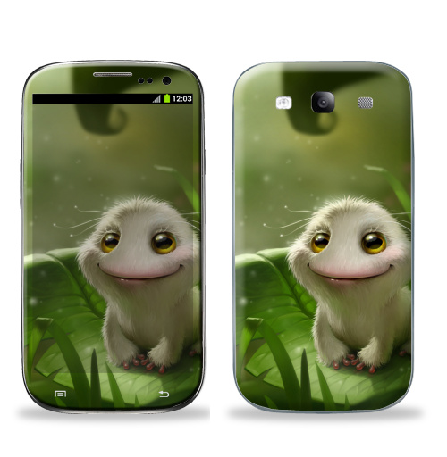 Наклейка на Телефон Samsung Galaxy S3 (i9300) Лягушка выздоровела,  купить в Москве – интернет-магазин Allskins, милые животные, лягушка, белая, пушистая, животные, глаз, мило, красота, реализм, выздоровела