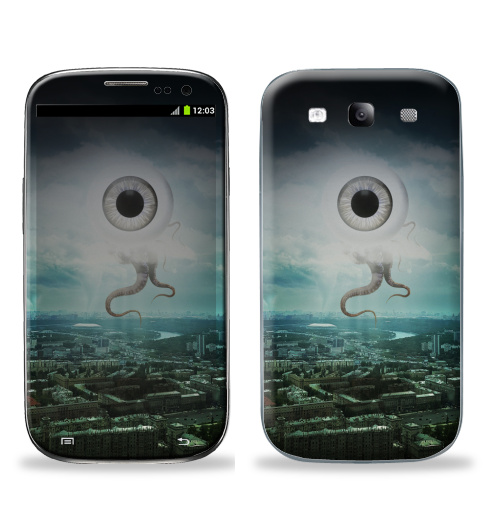 Наклейка на Телефон Samsung Galaxy S3 (i9300) Глаз бури,  купить в Москве – интернет-магазин Allskins, город, Москва, стихия, осьминог, глаз, ураган, буря