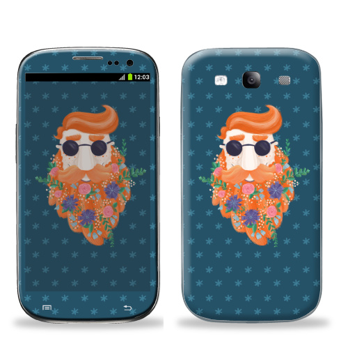 Наклейка на Телефон Samsung Galaxy S3 (i9300) Цветущий бородач,  купить в Москве – интернет-магазин Allskins, борода, мужские, парень, рыжии, рыжая, цветы, весна, красота