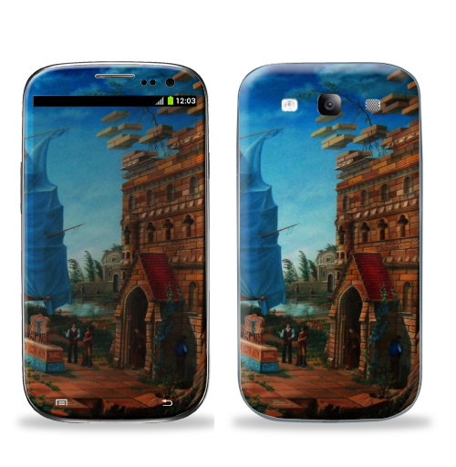 Наклейка на Телефон Samsung Galaxy S3 (i9300) Переезд,  купить в Москве – интернет-магазин Allskins, Архитектура, рыбалка, Тиски, речка, Батинок