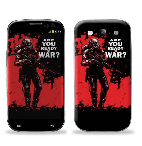 Наклейка на Телефон Samsung Galaxy S3 (i9300) Солдат смерти ,  купить в Москве – интернет-магазин Allskins, военные, солдаты, оружие, красный, черный, смерть, череп
