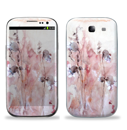 Наклейка на Телефон Samsung Galaxy S3 (i9300) Осенние цветы,  купить в Москве – интернет-магазин Allskins, цветокакварель, розовый, цветы, акварель, природа, рисунки, оригинально, нежно
