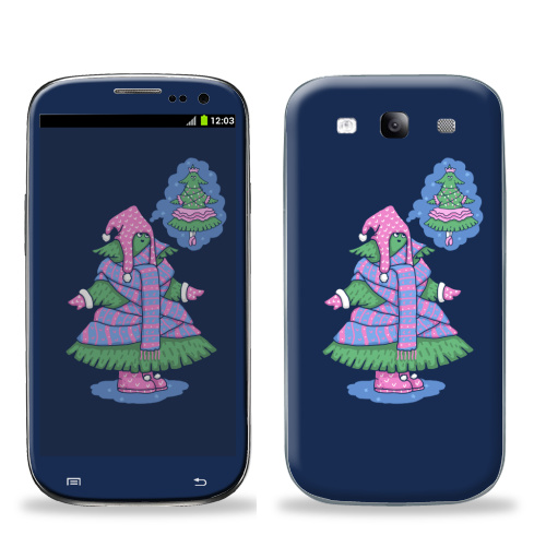 Наклейка на Телефон Samsung Galaxy S3 (i9300) Мечты и реальность,  купить в Москве – интернет-магазин Allskins, мечта, зима, пикник, дед_мороз, ель, новый год, балет, шапка, шарф