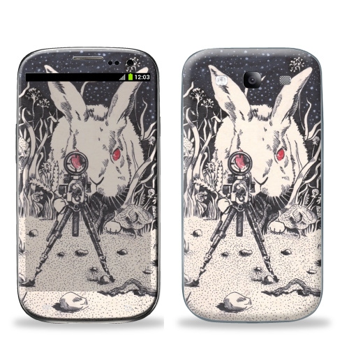 Наклейка на Телефон Samsung Galaxy S3 (i9300) Злая Зая,  купить в Москве – интернет-магазин Allskins, кролики, зайяц, злой_пушистик, пушистый, хэллоуин
