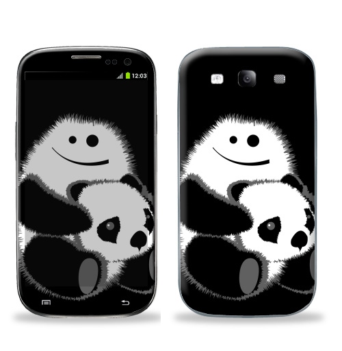 Наклейка на Телефон Samsung Galaxy S3 (i9300) Привет!,  купить в Москве – интернет-магазин Allskins, панда, безбашенная, белый, черный, 300 Лучших работ