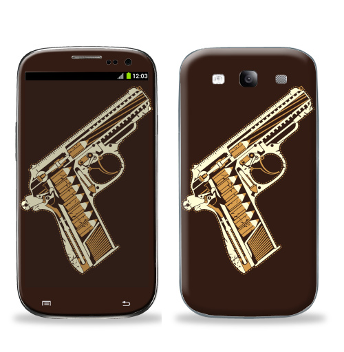 Наклейка на Телефон Samsung Galaxy S3 (i9300) Gun,  купить в Москве – интернет-магазин Allskins, мужик, военные, оружие, карандаш, 300 Лучших работ