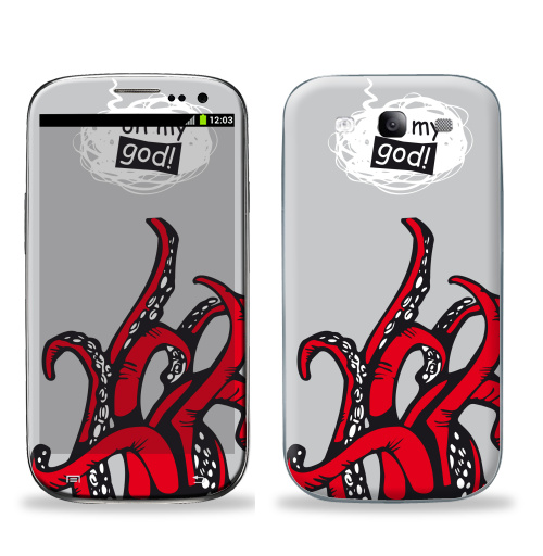 Наклейка на Телефон Samsung Galaxy S3 (i9300) Oh my god ? ! ...,  купить в Москве – интернет-магазин Allskins, ангел и дьявол, Япония, шнурки, чужие, хэллоуин, монстры, 300 Лучших работ