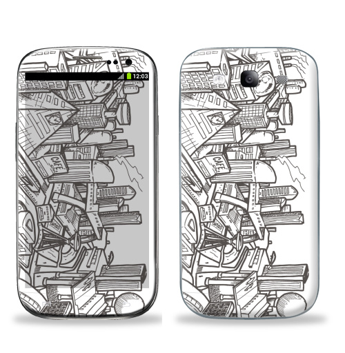 Наклейка на Телефон Samsung Galaxy S3 (i9300) Город,  купить в Москве – интернет-магазин Allskins, город, графика, 300 Лучших работ