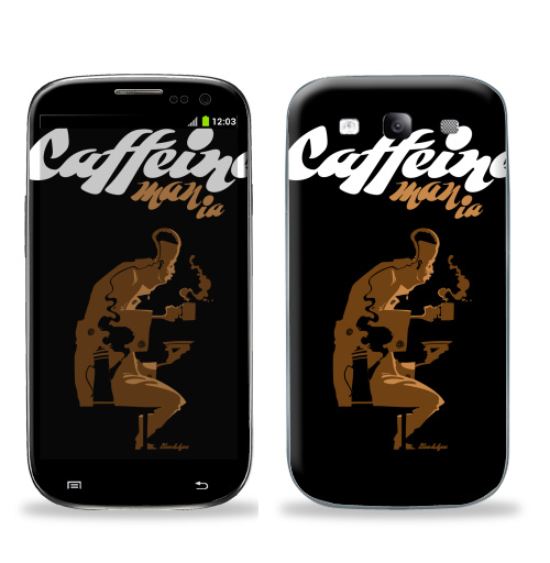 Наклейка на Телефон Samsung Galaxy S3 (i9300) Caffeine,  купить в Москве – интернет-магазин Allskins, графика, лицо, маньяк, чай и кофе