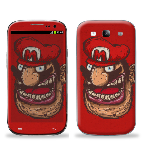 Наклейка на Телефон Samsung Galaxy S3 (i9300) Mario,  купить в Москве – интернет-магазин Allskins, мужские, персонажи, кепка, алкоголь, гики, 300 Лучших работ