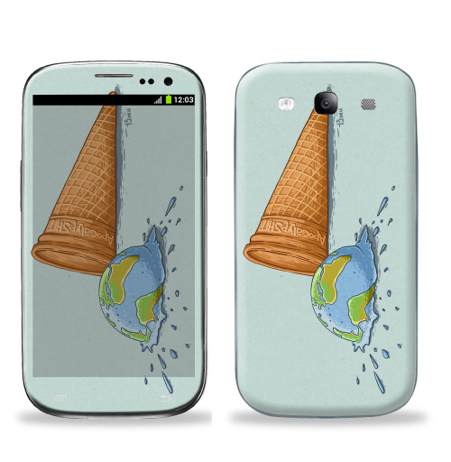 Наклейка на Телефон Samsung Galaxy S3 (i9300) Вот, блин!,  купить в Москве – интернет-магазин Allskins, апокалипсис, мороженое, земля, взрыв, космос, 300 Лучших работ