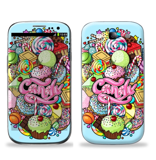 Наклейка на Телефон Samsung Galaxy S3 (i9300) CANDY!!,  купить в Москве – интернет-магазин Allskins, кекс, рождение, торт, сладости, розовый, еда, 300 Лучших работ