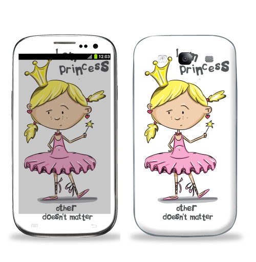 Наклейка на Телефон Samsung Galaxy S3 (i9300) I'm princess,  купить в Москве – интернет-магазин Allskins, продажи_надписи, 300 Лучших работ, надписи на английском, 8 марта, волнует, детские, принцесса, надписи