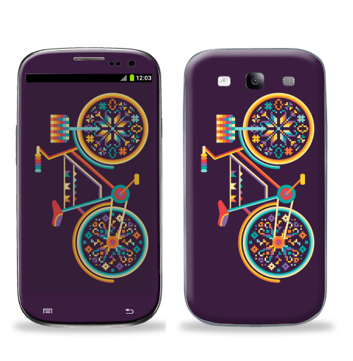 Наклейка на Телефон Samsung Galaxy S3 (i9300) Hippie Bike,  купить в Москве – интернет-магазин Allskins, велосипед, хиппи, женские