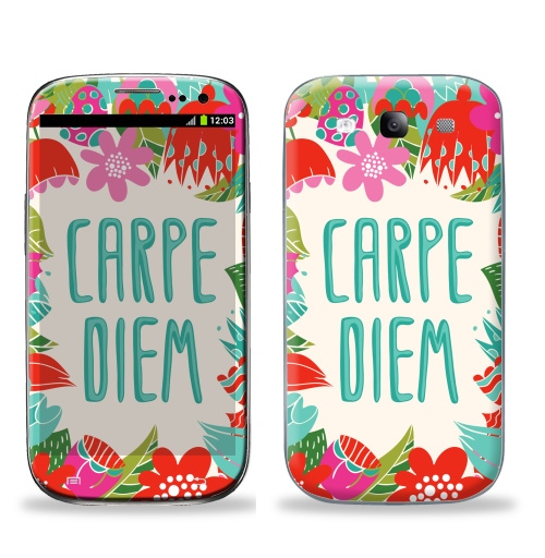 Наклейка на Телефон Samsung Galaxy S3 (i9300) Carpe Diem,  купить в Москве – интернет-магазин Allskins, надписи на английском, цитаты, цветы, природа, романтика