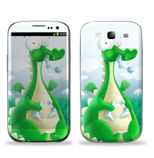 Наклейка на Телефон Samsung Galaxy S3 (i9300) Какой рыцарь?,  купить в Москве – интернет-магазин Allskins, женские, для_влюбленных, сказки, рыцарь, дракон, графика, жизнь, любовь, животные, динозавры