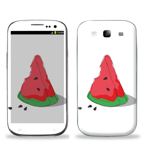 Наклейка на Телефон Samsung Galaxy S3 (i9300) Арбузик,  купить в Москве – интернет-магазин Allskins, watermelon