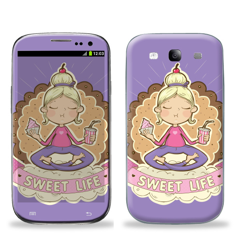 Наклейка на Телефон Samsung Galaxy S3 (i9300) Sweet ,  купить в Москве – интернет-магазин Allskins, розовый, сладости, детские