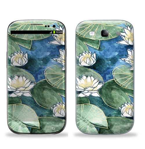 Наклейка на Телефон Samsung Galaxy S3 (i9300) Лилия,  купить в Москве – интернет-магазин Allskins, цветы, лилия, птицы, акварель, лилии