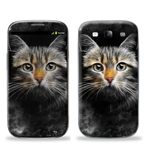 Наклейка на Телефон Samsung Galaxy S3 (i9300) Кот,  купить в Москве – интернет-магазин Allskins, кошка, глаз, звезда, космос