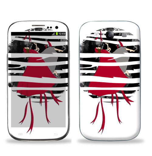 Наклейка на Телефон Samsung Galaxy S3 (i9300) Red riding hoooood,  купить в Москве – интернет-магазин Allskins, волк, девушка, красный, лес, серый, сказки, собаки