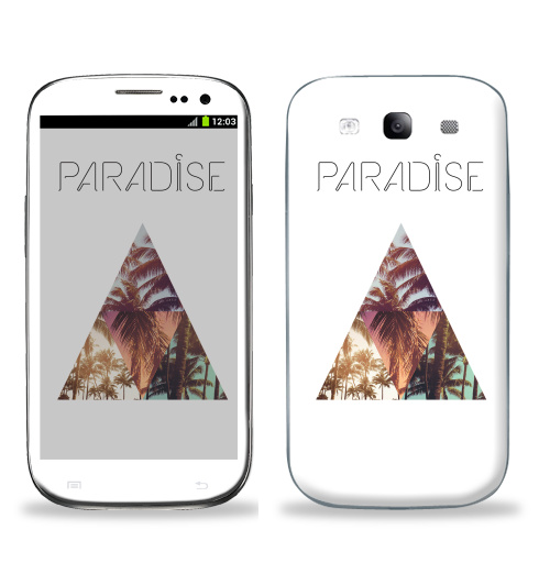 Наклейка на Телефон Samsung Galaxy S3 (i9300) Paradise,  купить в Москве – интернет-магазин Allskins, треугольник, абстракция, природа, рай, хипстер, пальмы, текстура