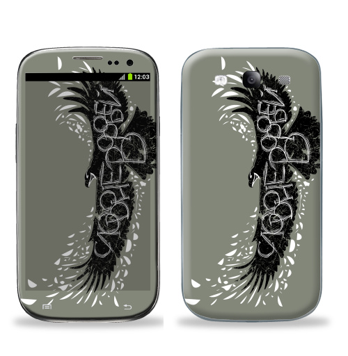 Наклейка на Телефон Samsung Galaxy S3 (i9300) Слово не воробей,  купить в Москве – интернет-магазин Allskins, птицы, полёт, перья, орел, клюв, надписи