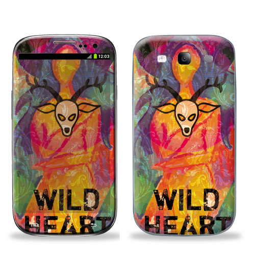 Наклейка на Телефон Samsung Galaxy S3 (i9300) Wild heart,  купить в Москве – интернет-магазин Allskins, животные, позитив, девушка, психоделика