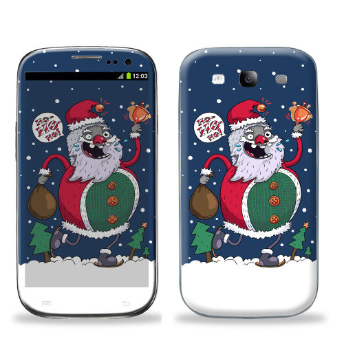 Наклейка на Телефон Samsung Galaxy S3 (i9300) Bigfoot,  купить в Москве – интернет-магазин Allskins, пикник, новый год, зима, дудлы