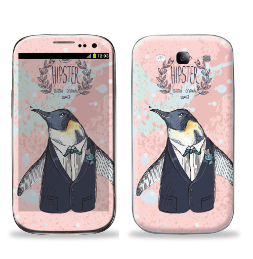 Наклейка на Телефон Samsung Galaxy S3 (i9300) Торжественный,  купить в Москве – интернет-магазин Allskins, животные, любовь, позитив, морская, персонажи, пингвин, птицы, хипстер, костюм