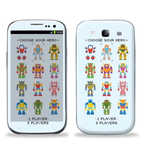 Наклейка на Телефон Samsung Galaxy S3 (i9300) МОЙ ГЕРОЙ,  купить в Москве – интернет-магазин Allskins, пиксель арт, детские, супермен, робот, transformer, ретро, гики
