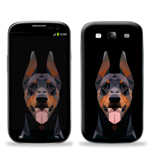 Наклейка на Телефон Samsung Galaxy S3 (i9300) Доберман,  купить в Москве – интернет-магазин Allskins, крутые животные, животные, любовь, собаки, доберман