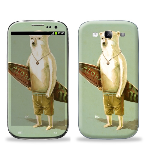 Наклейка на Телефон Samsung Galaxy S3 (i9300) Алоха,  купить в Москве – интернет-магазин Allskins, серфинг, медведь, лето, 300 Лучших работ