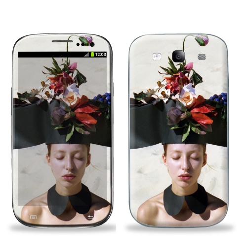 Наклейка на Телефон Samsung Galaxy S3 (i9300) Цветочница,  купить в Москве – интернет-магазин Allskins, фотография, отдых, девушка, красота, цветы, сюрреализм
