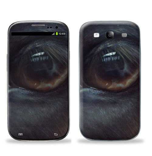 Наклейка на Телефон Samsung Galaxy S3 (i9300) Хармони,  купить в Москве – интернет-магазин Allskins, лошадь, глаз, девушка, животные, портреты