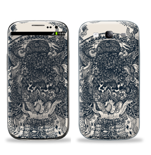 Наклейка на Телефон Samsung Galaxy S3 (i9300) Морское чудовище,  купить в Москве – интернет-магазин Allskins, сюрреализм, графика, осьминог, щупальца, темный, треугольник, глаз, монстры